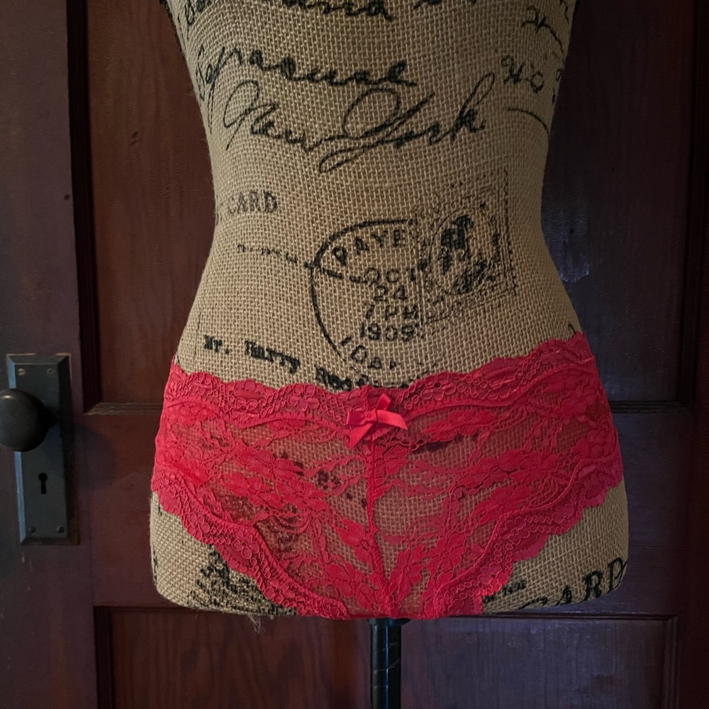 Victoria's Secret red lace cheeky panty